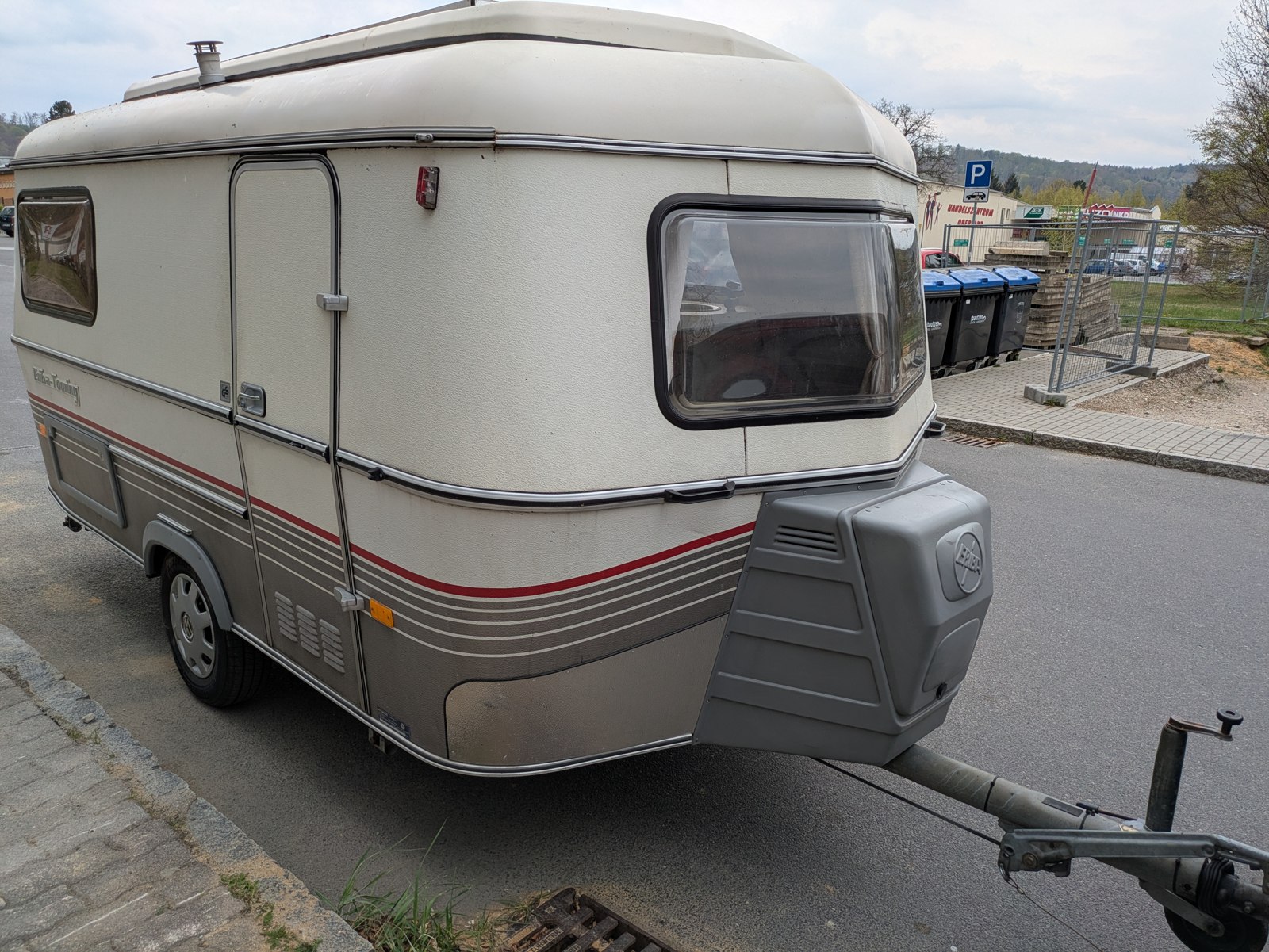 An Eriba Troll touring caravan parked on a site