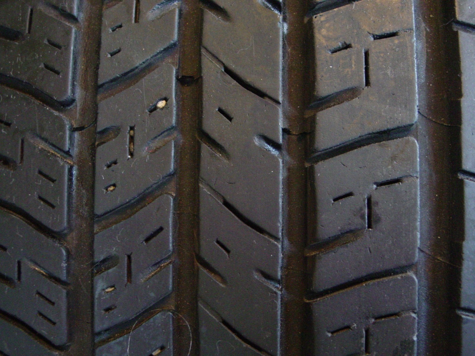 Close view of a used tyre tread