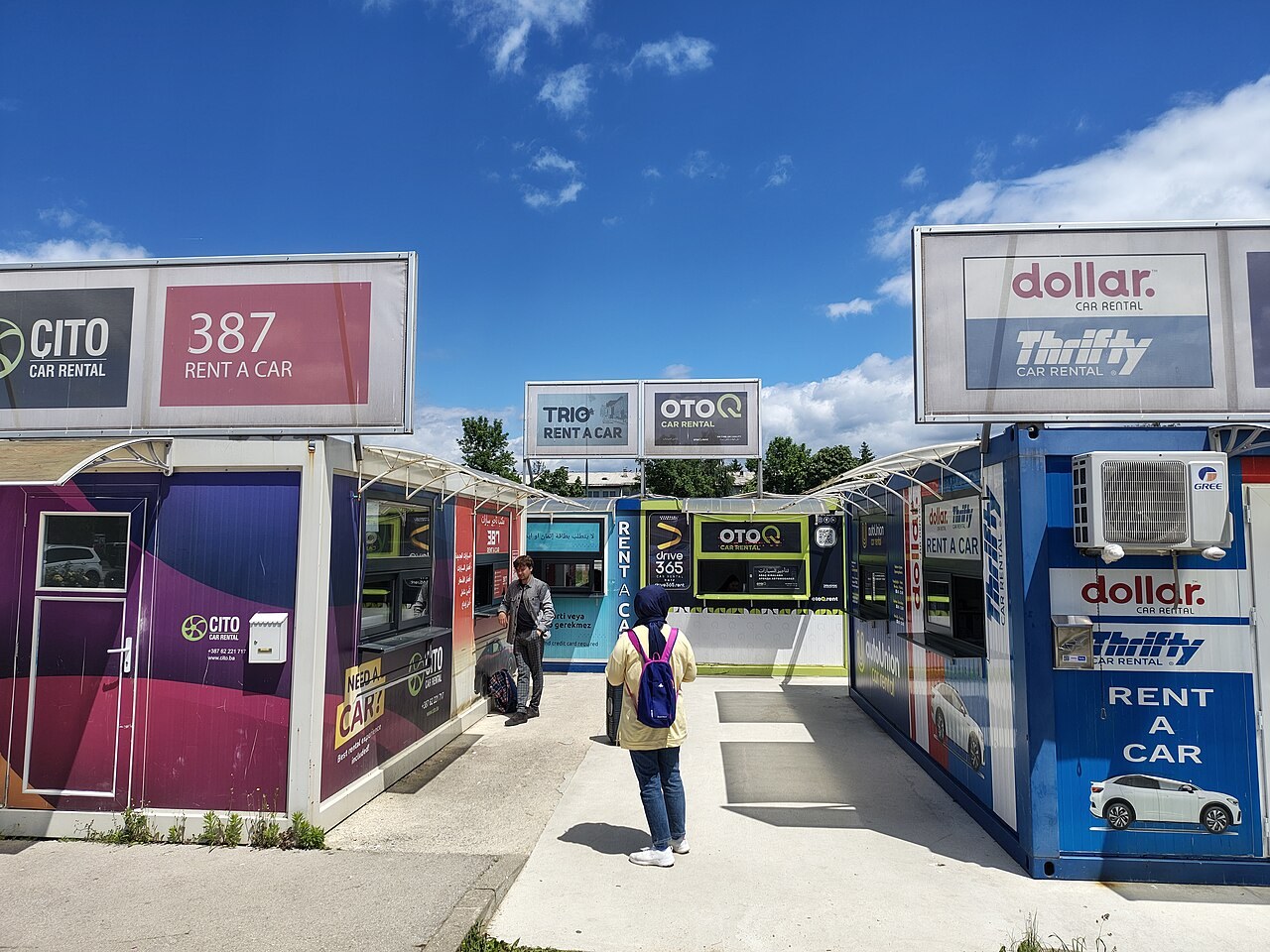 Car-rental counters at Sarajevo airport